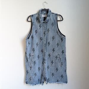 ONETEASPOON Braxton Blue Lightning  Mini Utility Jumpsuit Overall, size M